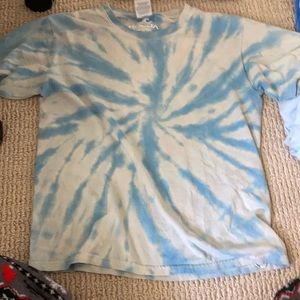 blue tie dye shirt